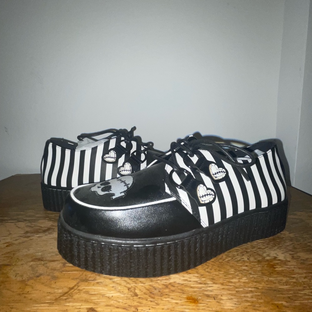 Black and White Striped Shoes
